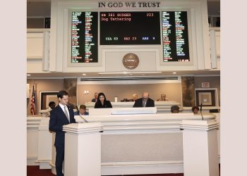 This is a picture of the final vote board for Beau's Law.