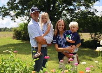 This is a photo of the four-member Dixon family