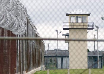 This is a picture of a prison tower.