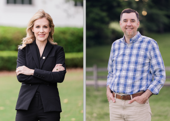 Headshots of Robertson and Mitchell side by side
