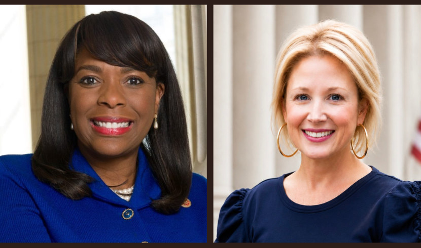 Headshots of AL-7 candidates Terri Sewell (left) and Ammie Akin (right)