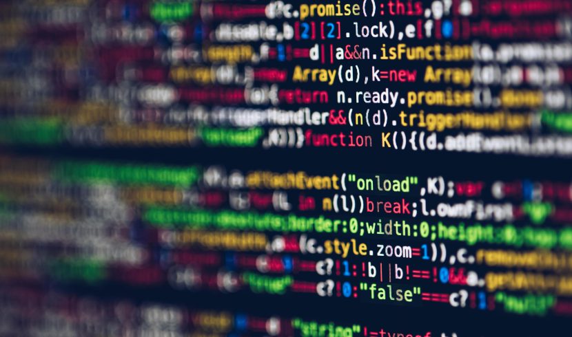 Computer screen with colorful coding