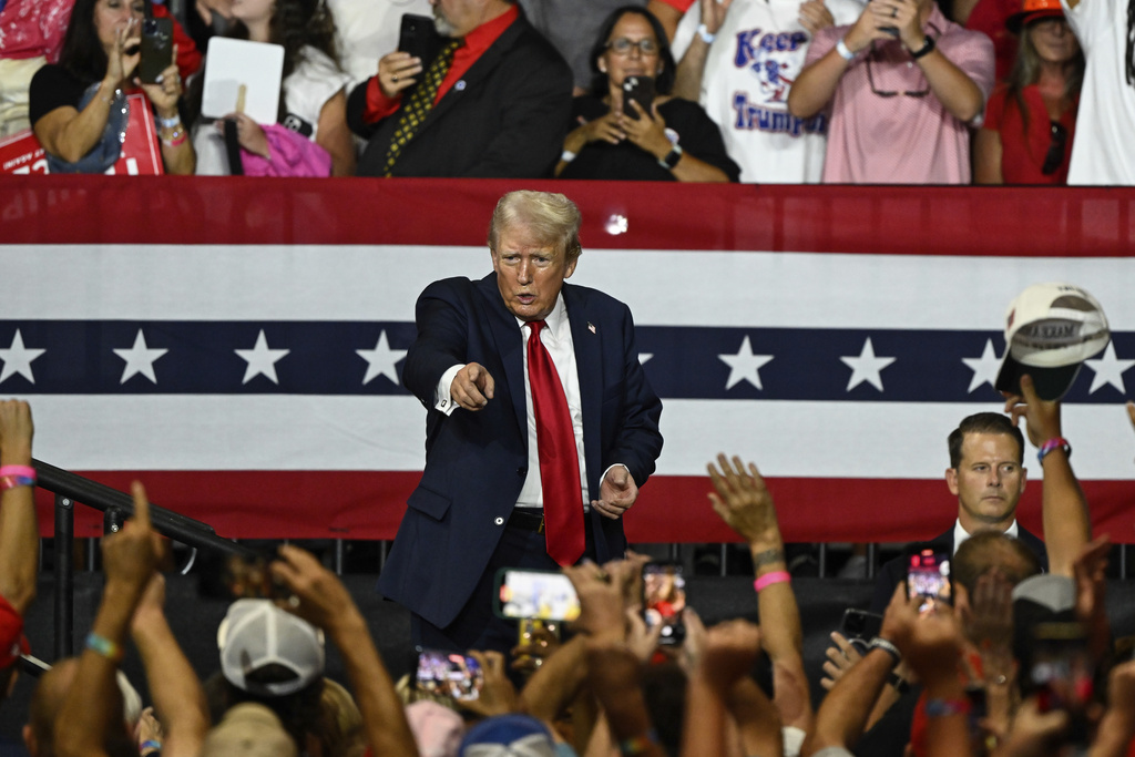 Harris Rally Trump Rally Trump turns his full focus on Harris at first rally since Biden's exit ...