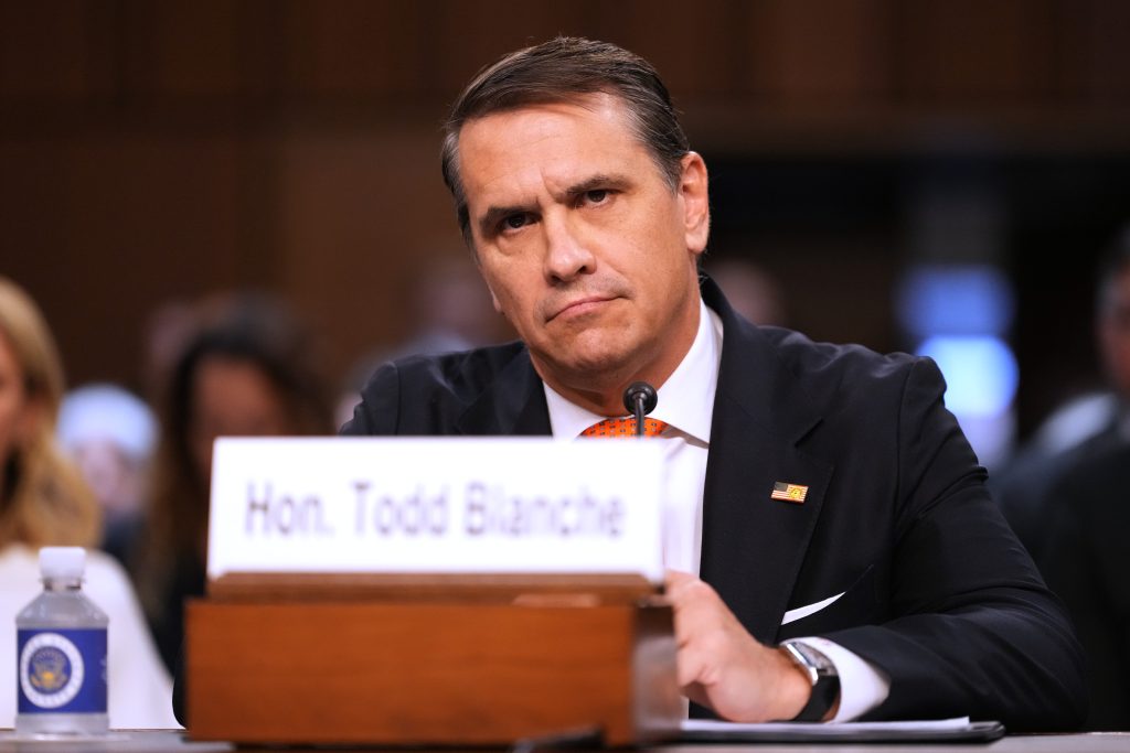 AG nominee Todd Blanche faces scrutiny at confirmation hearing; Britt offers support