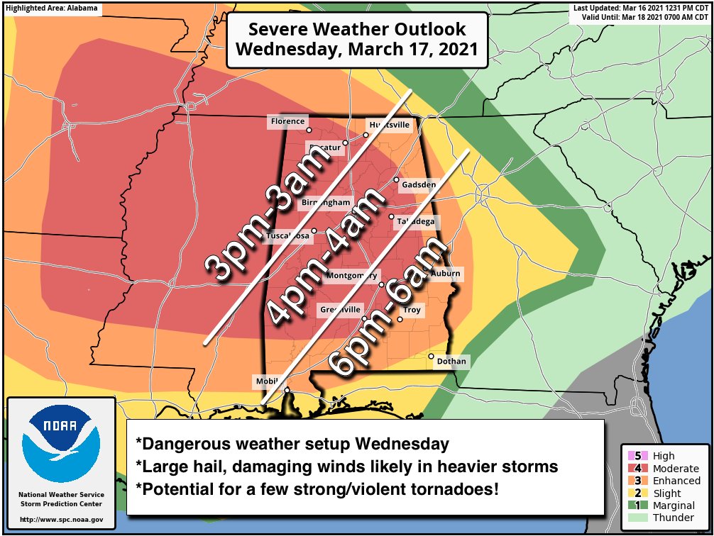 Southern states brace for possible tornado outbreak - Alabama Daily News